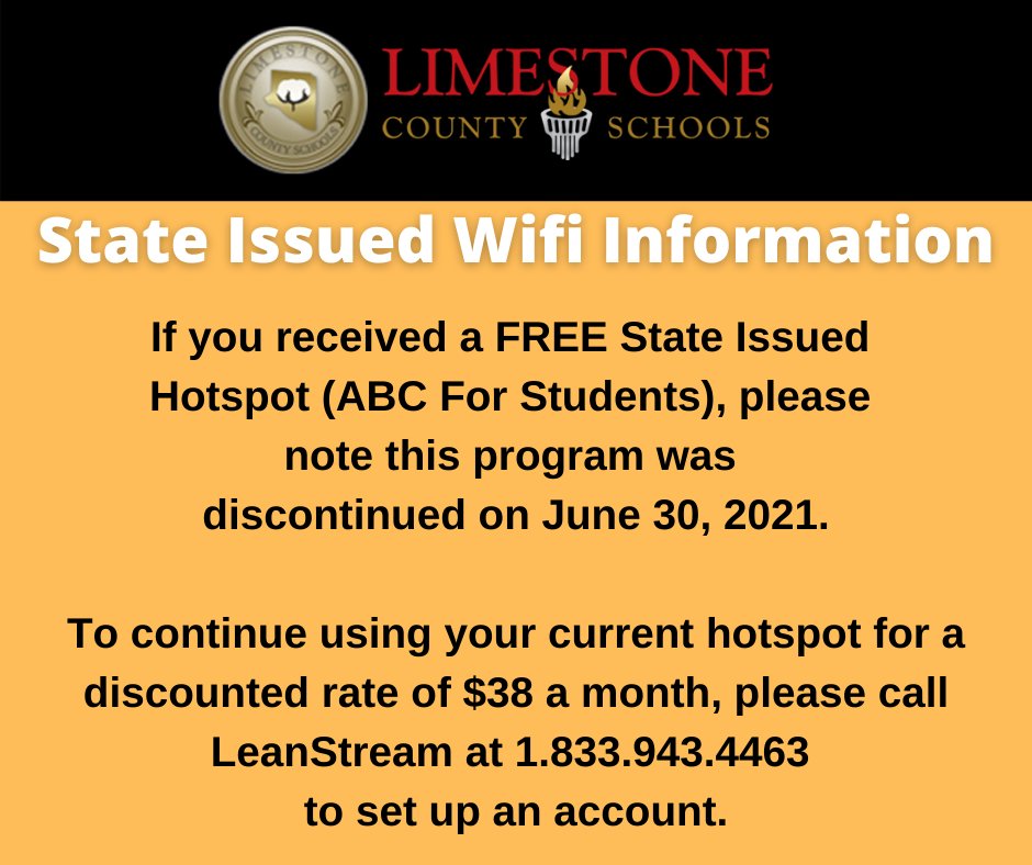 State Issued Wifi information <a href="/LCSforKids/">Limestone County Schools</a>