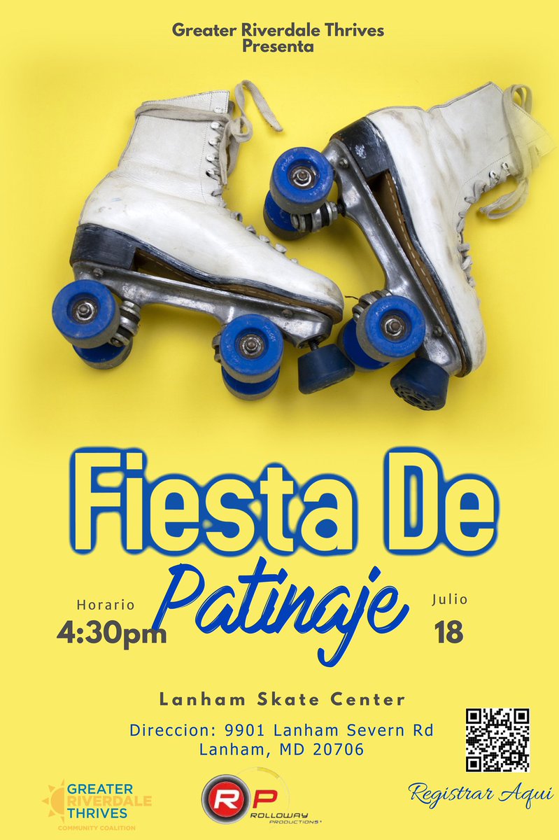 Greater Riverdale Thrives Community Coalition is a free a skate party. Link to register: forms.gle/nWpiSoPRM59HMc… Space is limited.