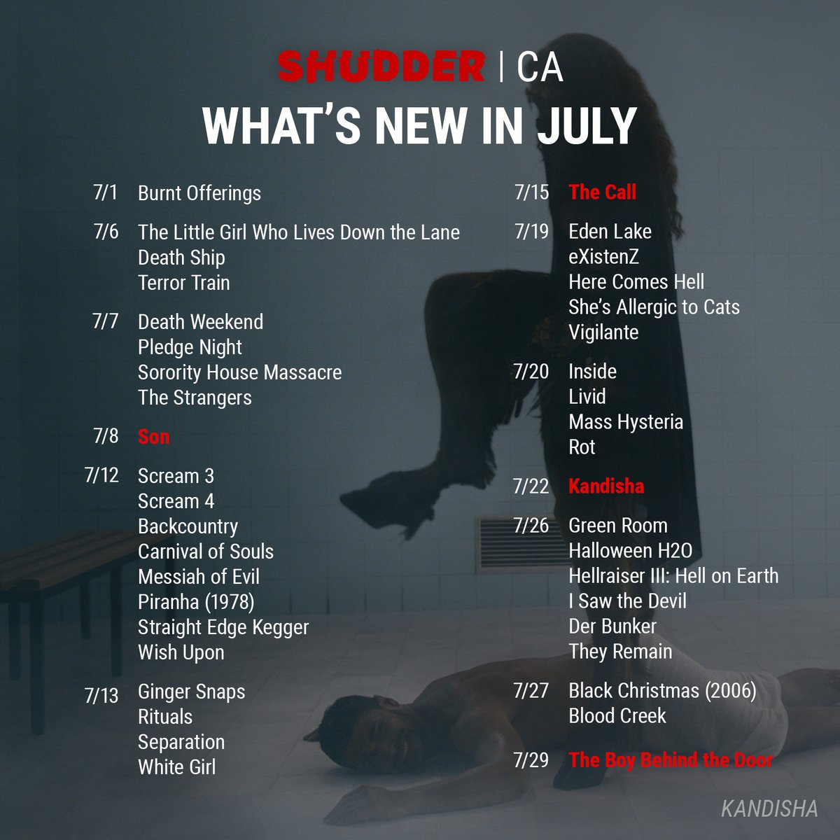 ShudderCanada's tweet photo. This is just the beginning of the #SummerOfChills... check out what's coming to Shudder in July! 💀 https://t.co/KH5ECZWpNH