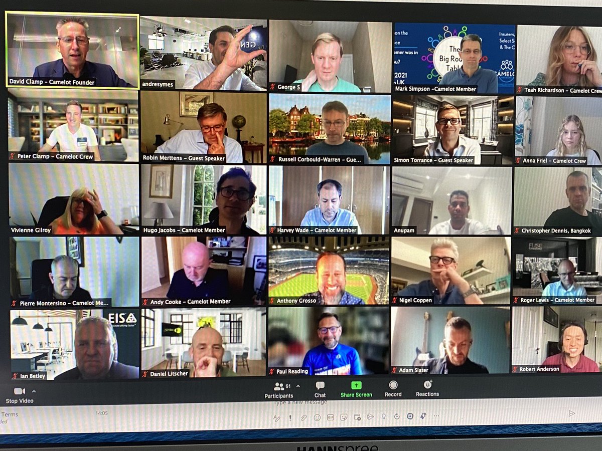 iamsymsie's tweet photo. Paul Reading pulling a move of legends by wearing his #TourDeInsurtech top in the @camelot_network #BigRoundTable 

It however did little to distract from the superb content presented by @simon_torrance and @MerttsR https://t.co/0iZLCzBNmn