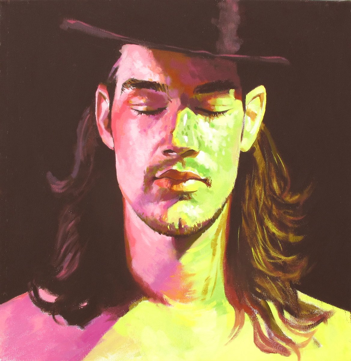 queerguru's tweet photo. Queer #Ptown artist #ChristopherSousa gave us a preview of his exhibit of New Work at @wsg_ptown https://t.co/N0OOsr8leV
