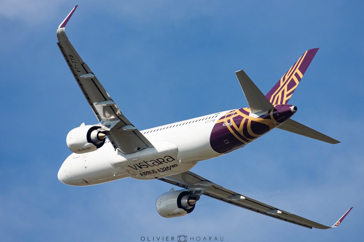 OlivierHoarau's tweet photo. 🇮🇳 Always a pleasure to see the delivery flight from @airvistara 😍 Here #VTTYB their last #A320Neo taking off from #Toulouse this afternoon✈️
#Avgeek #Aircraft #Vistara #Aircraft #ToulouseAirport https://t.co/8dOY8OZoHi