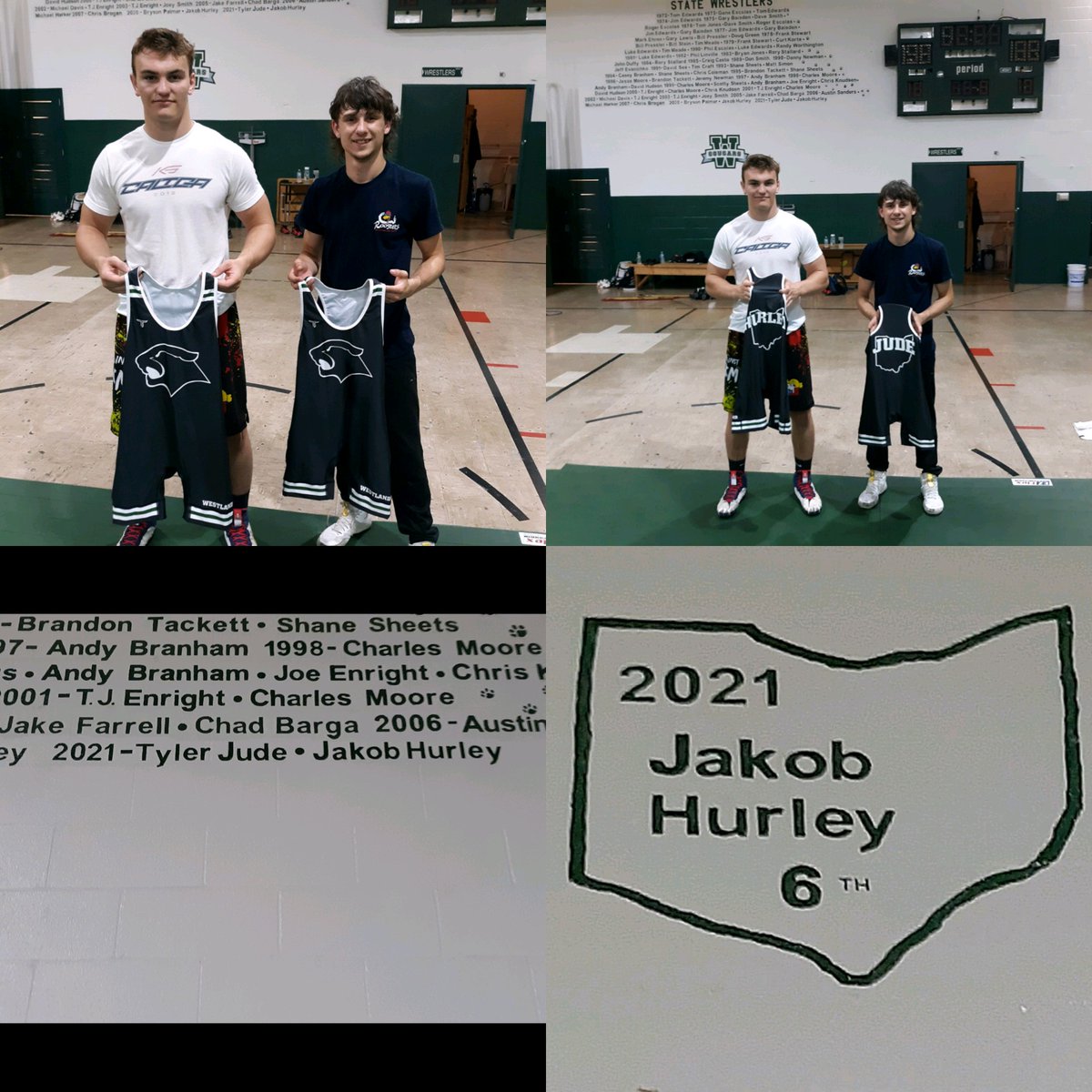 Closed out our camp today with the presentation of our black STATE singlets to our 2021 State Qualifiers Tyler Jude (106 lb) and Jakob Hurley (152 lb). Both return as seniors next year and have their sights set on the top of the podium!