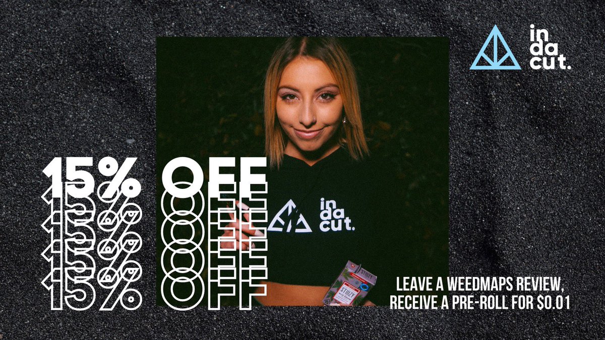 indacutoutlet's tweet photo. Enjoy 15% off storewide all day today. P.S. Leave a WeedMaps review &amp; receive a pre-roll for only a penny❗️
#SMOKEINDACUT https://t.co/nz8KK8ubXv