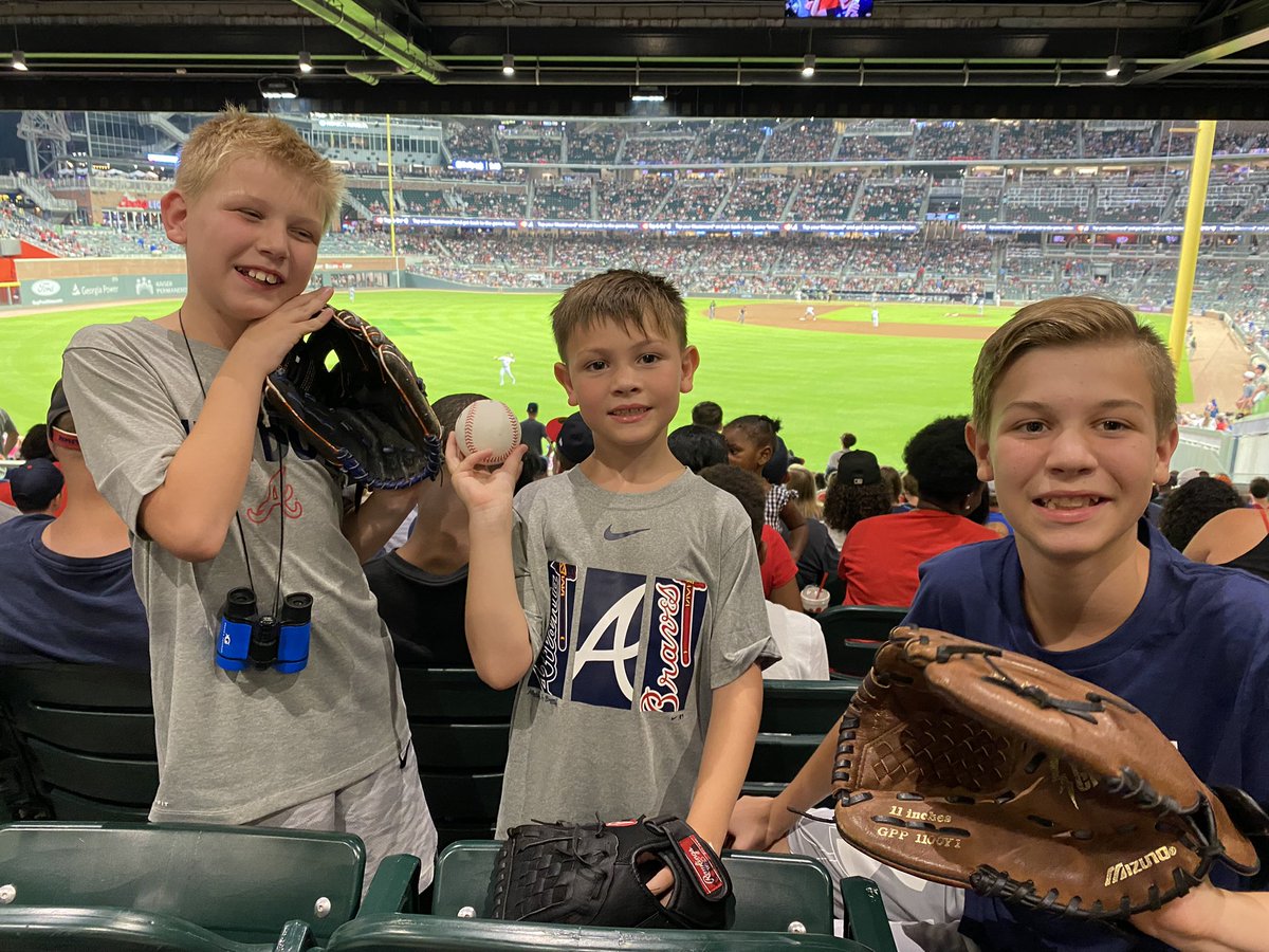 BurchCoach's tweet photo. Took my family to a Braves game last night. The youngest caught a ball, Braves scored 20! https://t.co/zf6NDlTkJQ