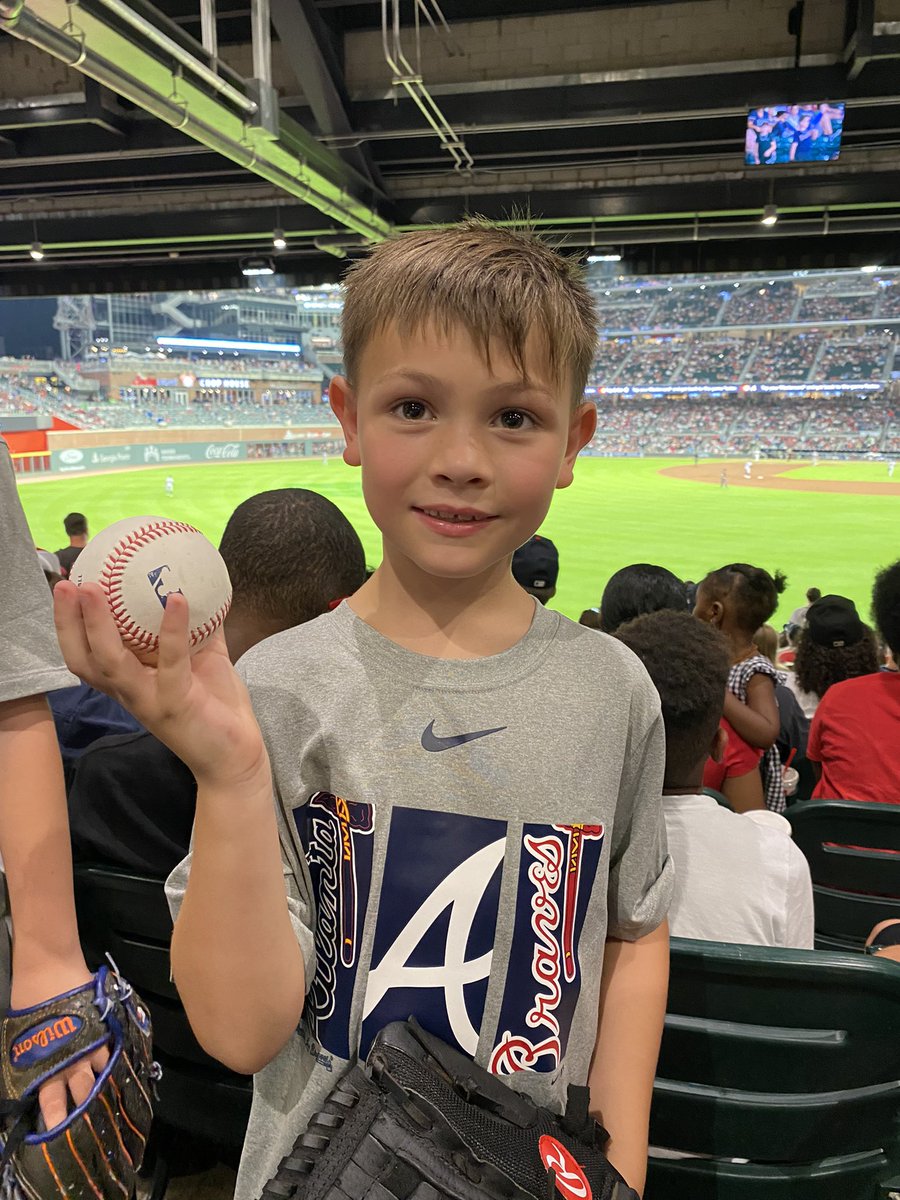 BurchCoach's tweet photo. Took my family to a Braves game last night. The youngest caught a ball, Braves scored 20! https://t.co/zf6NDlTkJQ