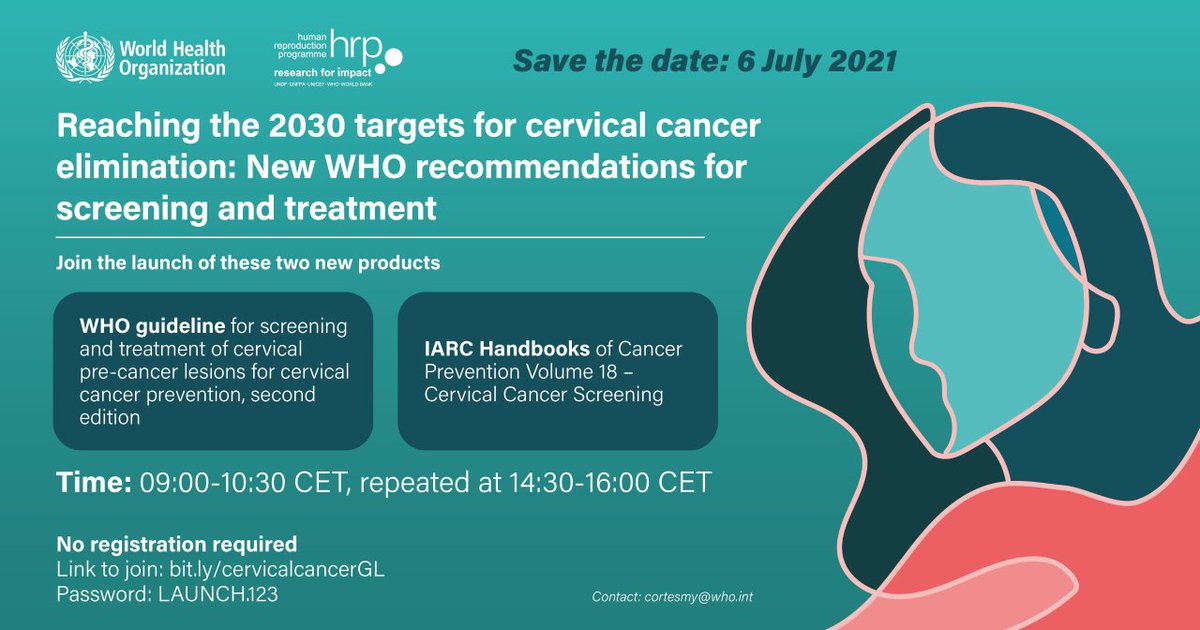 Don’t miss it! New @WHO recommendations for cervical cancer #screening for reaching 2030 elimination targets, defined by a panel of global experts including @AmericanCancer's Dr. Robert Smith. Join: bit.ly/cervicalcancer…