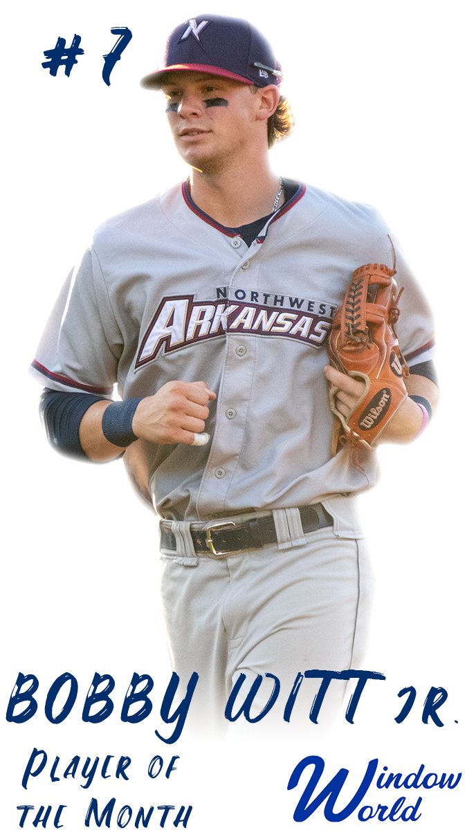 Bobby Witt Jr. (<a href="/BwittJr/">Bobby Witt Jr</a>) is the #NWANaturals <a href="/WindowWorld/">Window World, Inc.</a> Player of the Month for June. 

In 25 games, he hit .343 (35-for-102) with 5 HRs &amp; 22 RBI. He had 6 doubles, 3 triples, scored 19 runs, stole 7 bases, &amp; led or tied for the team lead in 7 different offensive categories.