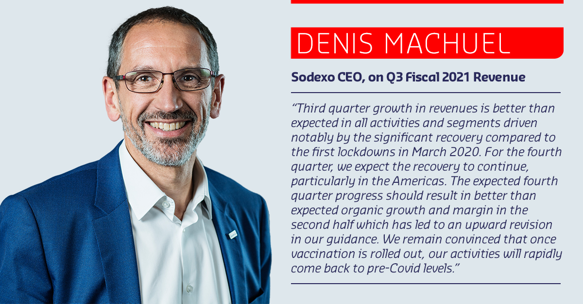RMingorance's tweet photo. Happy to share with you that Sodexo released its Q3 Fiscal 2021 revenue this morning and announced a strong and better than expected organic growth, at +19%. 
Learn more ➡️ https://t.co/72L0zkRMzI https://t.co/Kr0sfjiAiw