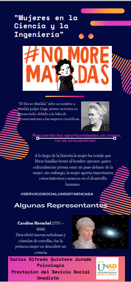 CarlosA89432481's tweet photo. @ElOIRdelaRegion #SERVICIOSOCIALUNADISTAENCASA 
En esta infografía podrás identificar el papel indiscutible de la mujer en la ciencia y la ingeniería. https://t.co/4uf8U1S3s1