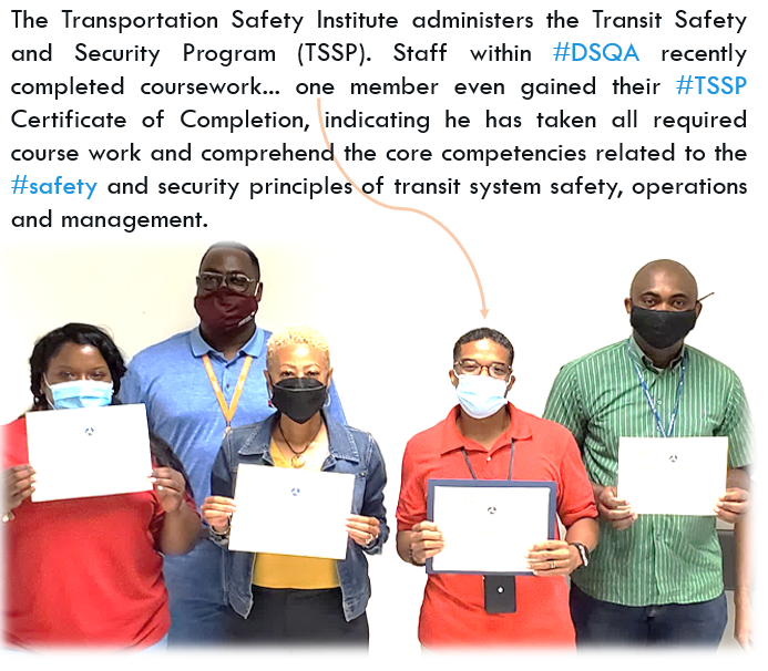 DSQAMARTA's tweet photo. The answer is... #certificate!
#Congratulations #DSQA #TSSP #Safety #Quality #SBCNBC #Security #Principles #Transit #SystemSafety #Operations #Management #Congrats #NewMonth #LifeLongLearning #NewGoals #ThursdayVibes #BeSafe #ThursdayMotivation #SafeByChoiceNotByChance https://t.co/ovaRsN3UE4