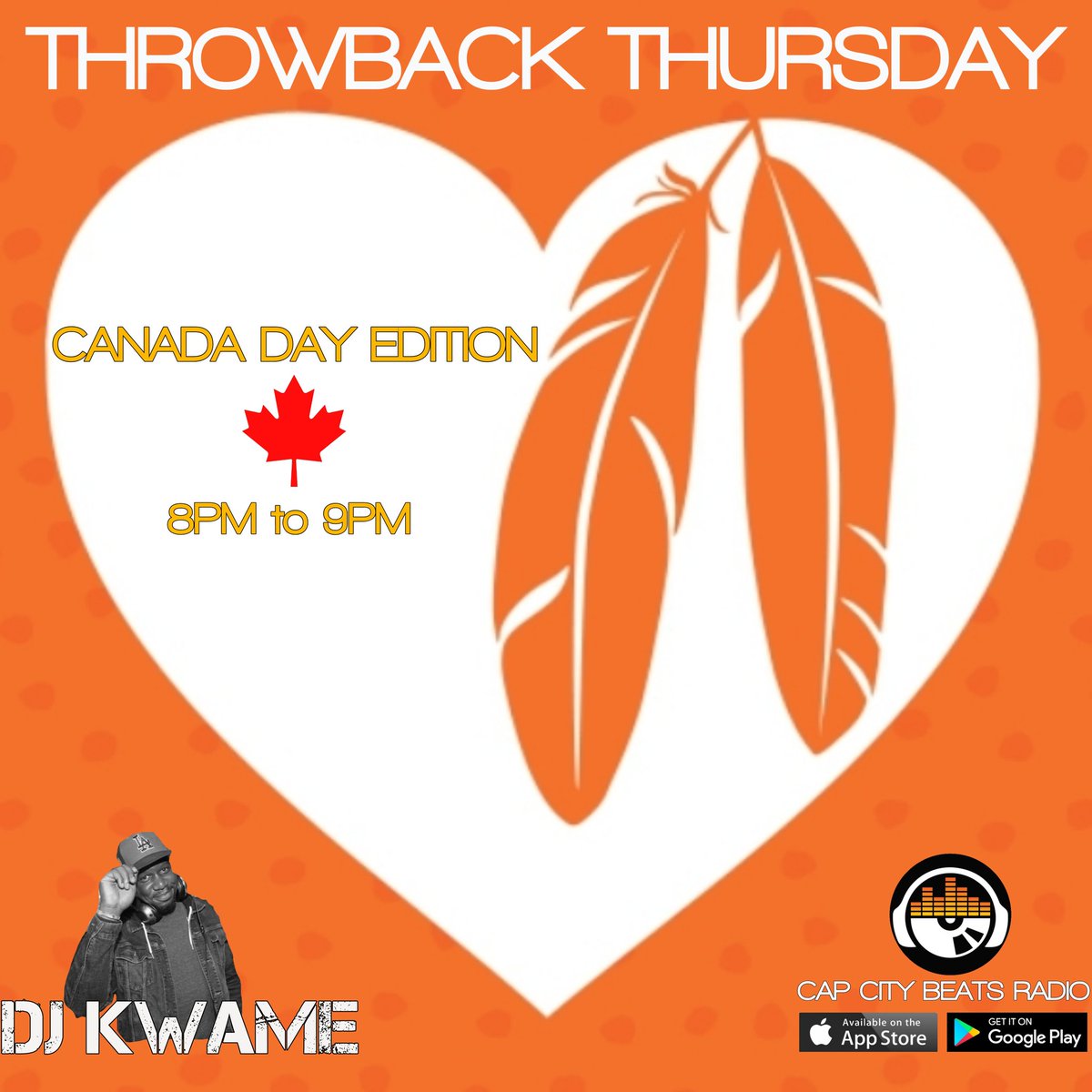 beats_cap's tweet photo. Throwback Thursday - The Canada Day Edition!

Join DJ Kwame at 8pm tonight!

https://t.co/5tdshTaEp3 or download the Cap City Beats Radio app on Apple or Google! Livestream and audio available through the app.

#everychildmatters #canadaday https://t.co/rVfzhX6ltu