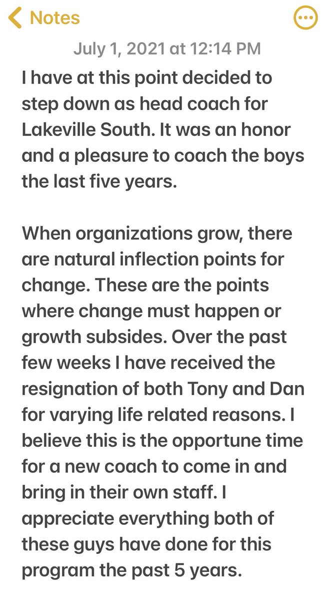 Thank you <a href="/OneSouthBoysLax/">Lakeville South Boys Lacrosse</a> and @ActivitiesLSHS for a great 5 years. I appreciated my time and am very proud of the boys that came through our program over the last 5 years.  Best HM #oneSouth