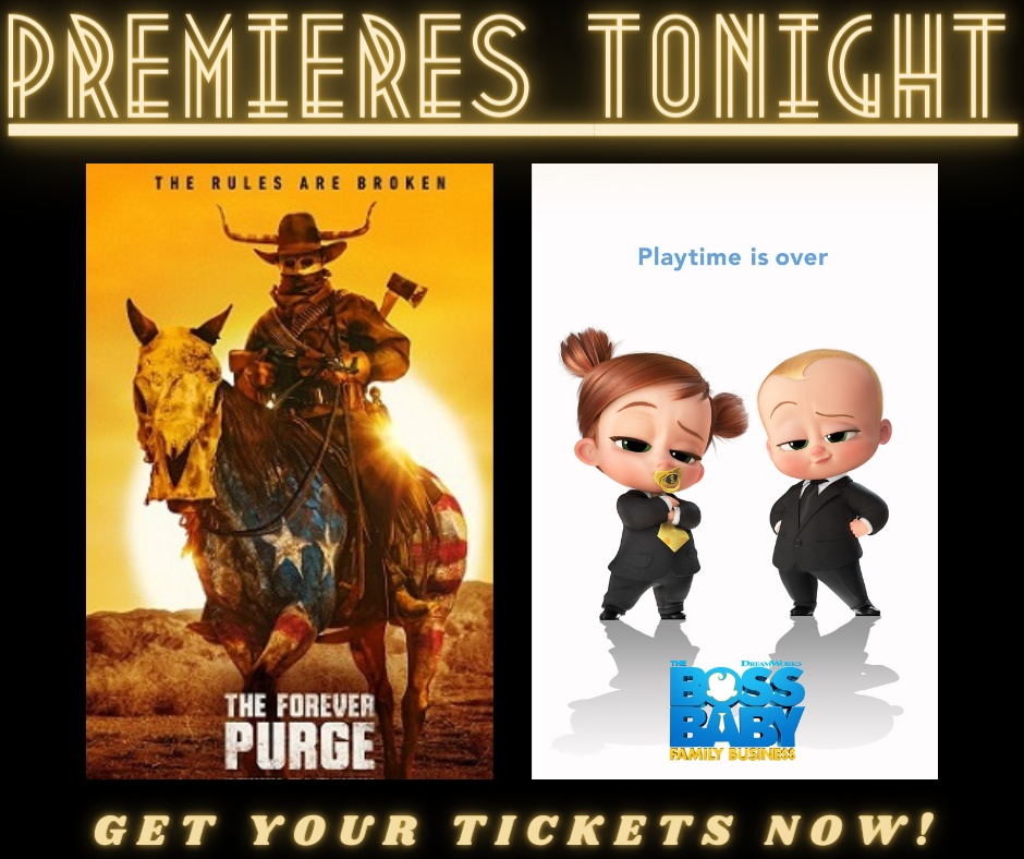 kearneycinema's tweet photo. DON'T MISS OUT ON THE PREMIERES TONIGHT!
BOSS BABY 2: FAMILY BUSINESS AT 4:30 PM &amp; 7:10 PM
FOREVER PURGE AT 7:35 PM
For tickets please visit our website. 
https://t.co/pZWqY0JF7Q https://t.co/DUbE0z6cZ6