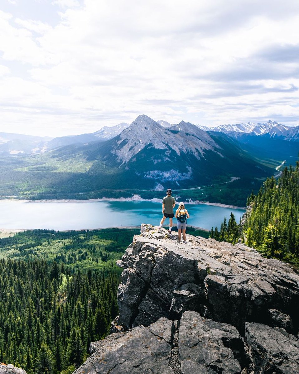 Rocky mountain vistas from a sky-high summit — a perfect spot for reflecting, learning, growing 🧡

📷 IG: <a href="/yakeandmarie/">JAKE & MARIE</a> | #Canmore | #Kananaskis