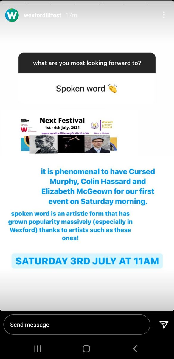 Wexford Lit Fest (@wexfordlitfest) on Twitter photo Looking forward to this event #spokenword #Wexlitfest21 #WordsInWexford <a href="/wexfordcoco/">Wexford County Council</a> Looking forward to this event #spokenword #Wexlitfest21 #WordsInWexford <a href="/wexfordcoco/">Wexford County Council</a>