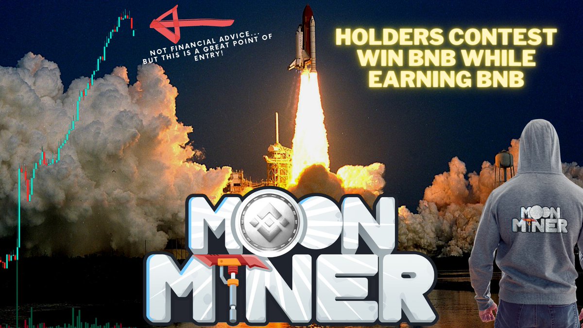 MoonMinerToken's tweet photo. #GIVEAWAY time! Wanna win some #cash WHILE earning cash? Great, here's what you do: 

✔️BUY MIN $20 of #MOONMINER

✔️FOLLOW US, RE-TWEET THIS AND USE #MOONMINER #BSC

✔️JOIN #TELEGRAM, LINK IN BIO

✔️SAY HI AND CONFIRM THAT YOU'VE JOINED THE CONTEST

3 RANDOM WINNERS IN 2 WEEKS! https://t.co/re36NubH5R