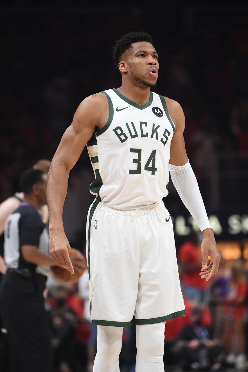 BleacherReport's tweet photo. Giannis (left knee) has been ruled out for Game 5 https://t.co/aV9VXvJznr