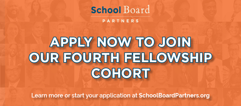 APPLICATIONS ARE NOW OPEN for our competitive two-year fellowship! To learn more about the program, apply, or nominate an elected #SchoolBoardMember, visit schoolboardpartners.org 👇