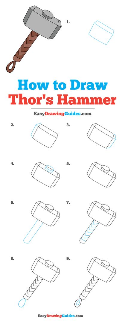 Thor's Hammer Drawing Lesson. Free Online Drawing Tutorial for Kids. Get the Free Printable Step by Step Drawing Instructions on https://t.co/3w3IZsQ9Hf . #Thor #Hammer #LearnToDraw #ArtProject https://t.co/dr9k2NmzQv