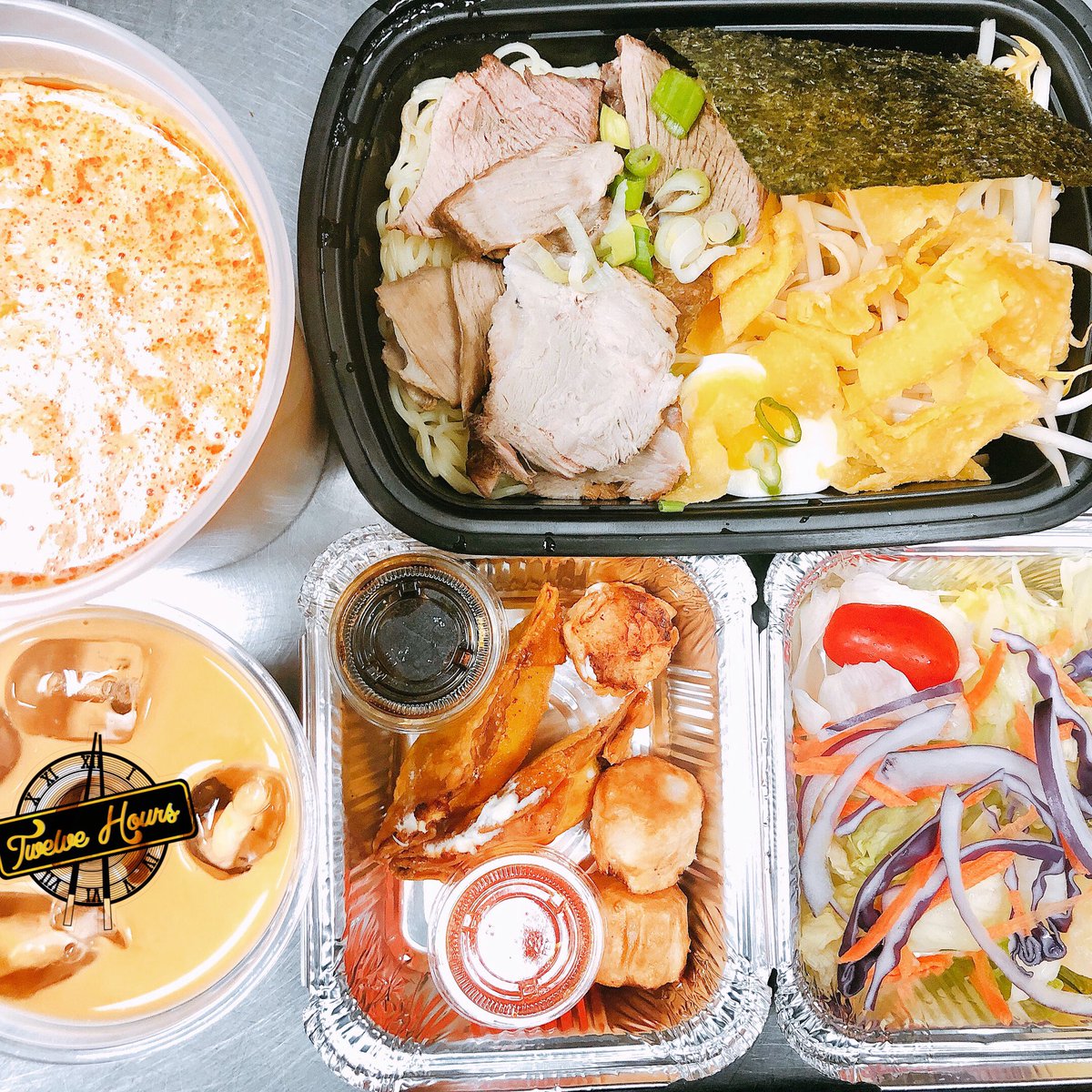 12hoursboston's tweet photo. Red Curry Ramen for lunch?
#lunchdeal 2apps 1 drink 1 salad and 1 meal 🍜 🤤😋
.
#twelvehoursboston #asianfood #asianfusion #noodleandrice #lunch #lunchtime #lunchspecials #bostoneats #takeoutfood #delivery #delicious #brightonma #watertown #newton #massachusetts #boston https://t.co/30ASerUYSR