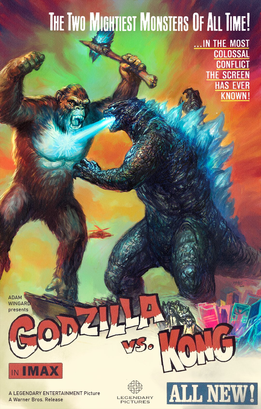 Maris Attacks For My Kaijuneversus 30 I Made A Tribute To The Poster Of King Kong Vs Godzilla 1963 But Also To The Late Noriyoshi Ohrai Legendary Artist Behind A