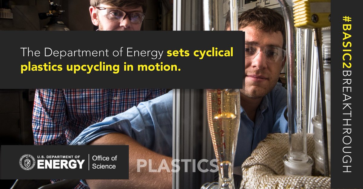 ENERGY's tweet image. Less than 10% of plastics are recycled in the U.S. @doescience&apos;s smartest minds are developing plastics that can easily be broken down and built back up again into new, high-quality products. 👀 See for yourself: bit.ly/3crPTPE #Basic2Breakthrough