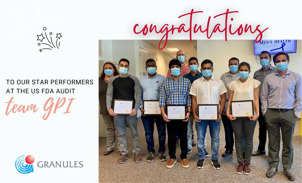 chigp799's tweet photo. It was so lovely to see our young employees facing the FDA directly for the first time, step up their game and deal with the FDA with so much confidence. #teamGPI #granulespharma @GranulesIndia https://t.co/hkJCXAnY92