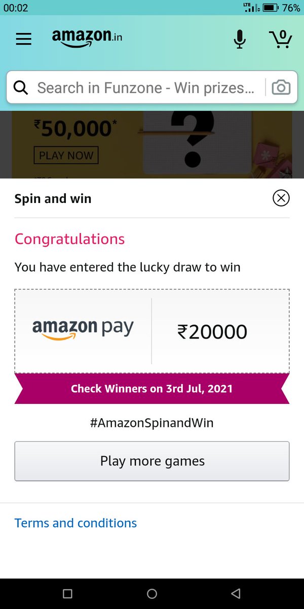 ChintanVanza's tweet photo. #Amazon
@amazonIN
#AmazonSpinandWin https://t.co/TM2RtQHhJT