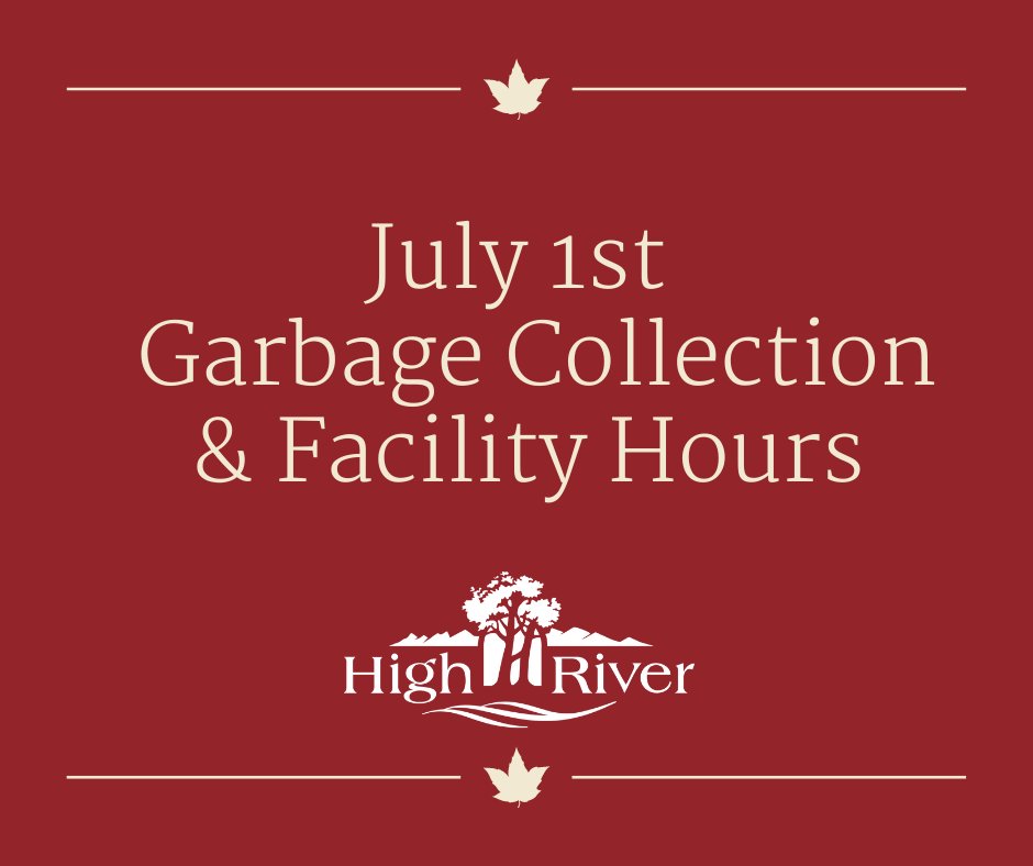 July 1st 2021 - Thursday Waste Collection will occur Friday July 2. All garbage collection scheduled for Thursday will take place on Friday, July 2 to accommodate the holiday July 1.  We ask that residents have their bins out by 7 am Friday. 

Town facilities will re-open July 2.