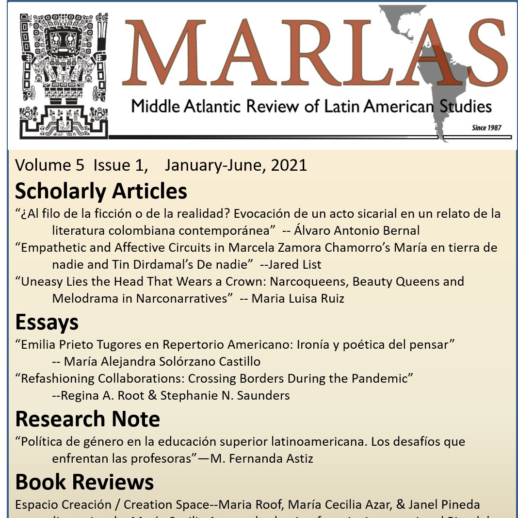 MARLASjournal's tweet image. New issue alert!  Check out the articles, essays, research note, and reviews in MARLAS vol. 5, no. 1, published open access by @MaclasOrg on @LARC_LASA: marlasjournal.com/22/volume/5/is…