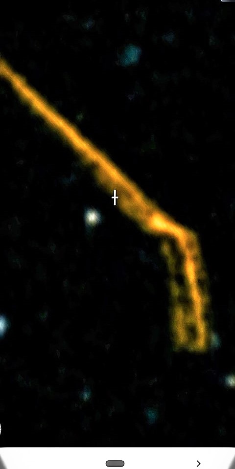 ObjectsU's tweet image. Click this photo to truly see this-SHOCKING-imaged in deep space-likely in our solar system-caught in transit during deep space imaging/telescope session-found on worldwidetelescope,org. It HAS to be artificial. BUT IT IS THERE- An alien mothership/colony ship perhaps?