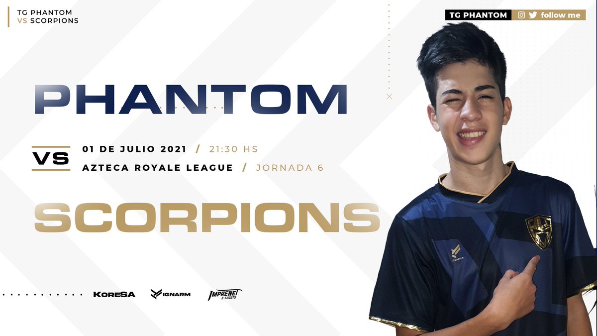 #MatchDay | Clash Royale.

Partido decisivo que depende de una victoria obligatoria para nuestra clasificación a Playoff en un grupo muy cerrado. 

📅| 1 de Julio
🏆| <a href="/AztecaRoyale/">Azteca Royale League</a>
🆚| <a href="/Scorpions_GG/">Scorpions Gaming 🦂</a>
🕙| 21:30 HS 🇦🇷

#WeArePhantom