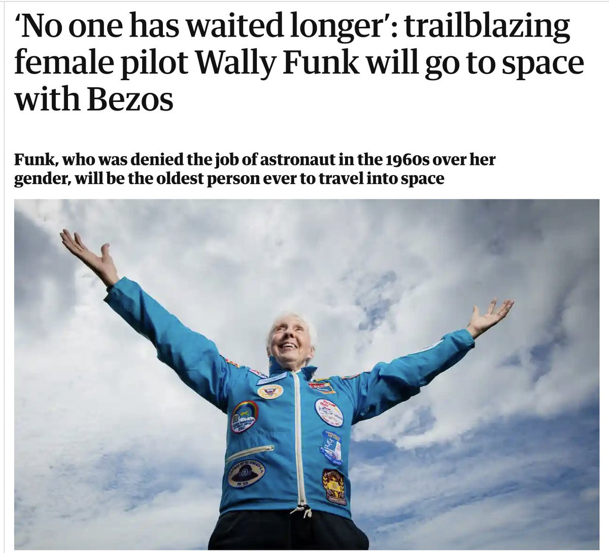 GersPost's tweet image. 'a 82 year old woman' vs. a 'trailblazing female pilot'