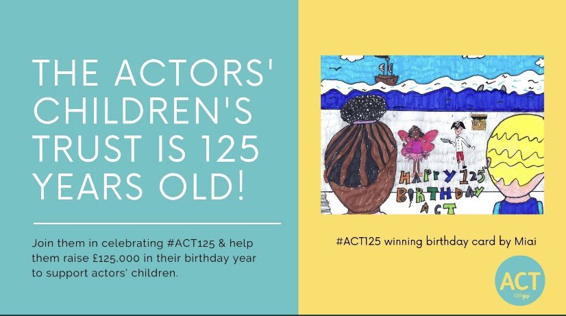 HAPPY 125th BIRTHDAY <a href="/ActorsChildren/">£ for UK actors' children</a>! Since 1896 they’ve been supporting actors’ children &amp; now provide a range of grants 2 help with children’s costs inc. childcare &amp; school meals. 

Find out more &amp; help them raise £125,000 in their birthday year: actorschildren.org #ACT125