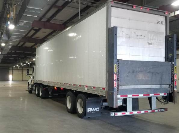 Semi-truck used for moving election equipment or ballots at the Coliseum.  
