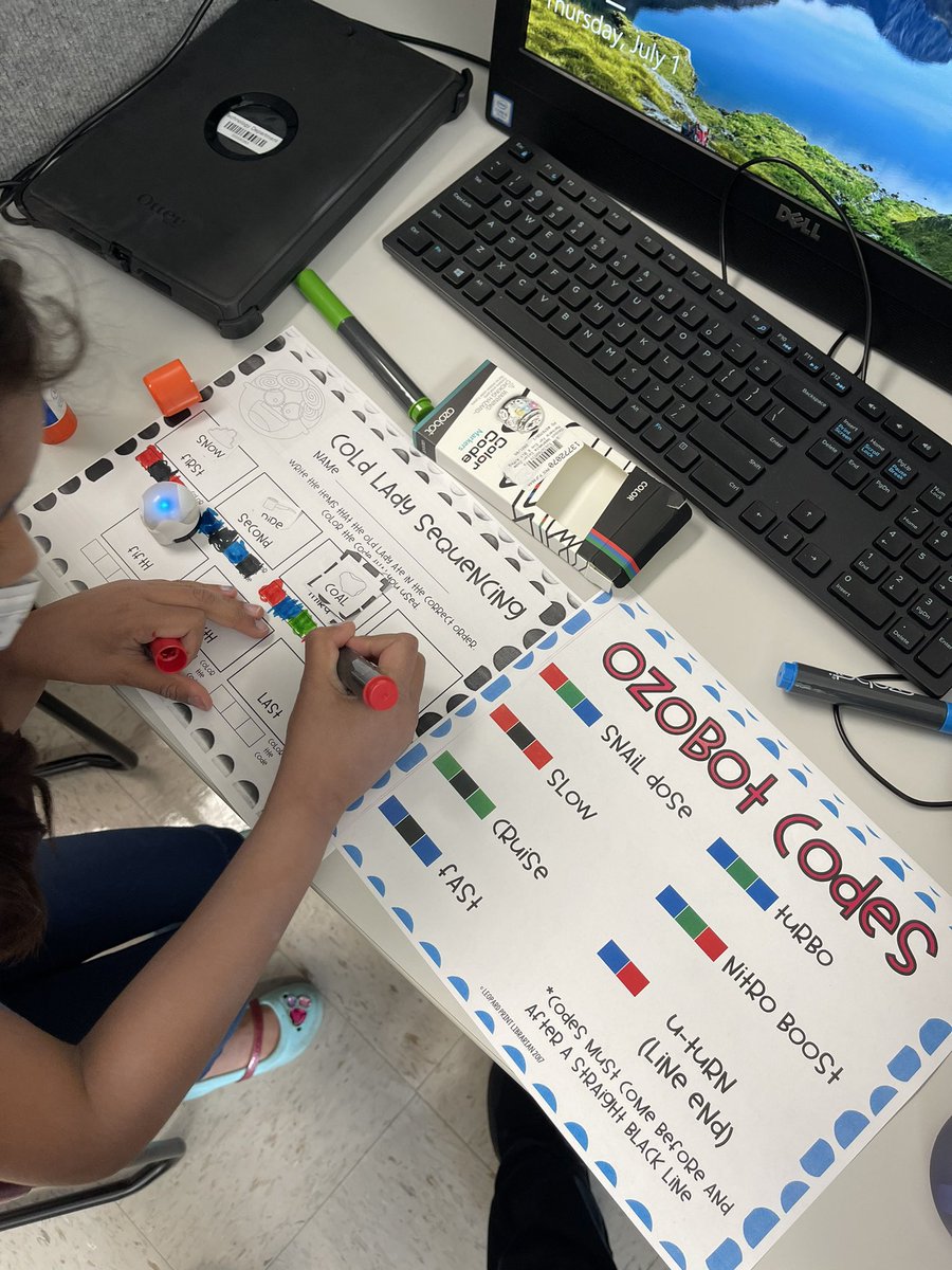 SoleidyE's tweet photo. Integrating Ozobots with ELA! #robotics @Sciencediva14 #SteamCamp2021 https://t.co/YZ4MLPjrPQ