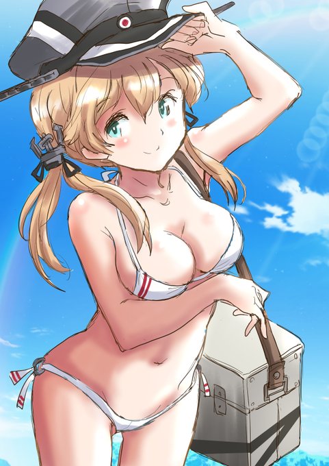 ビキニなオイゲンちゃん描きました
お尻を描かれがちですがお胸もなかなかのものをお持ちですね
背景はクリスタの素材様に少し手を加えたものです 