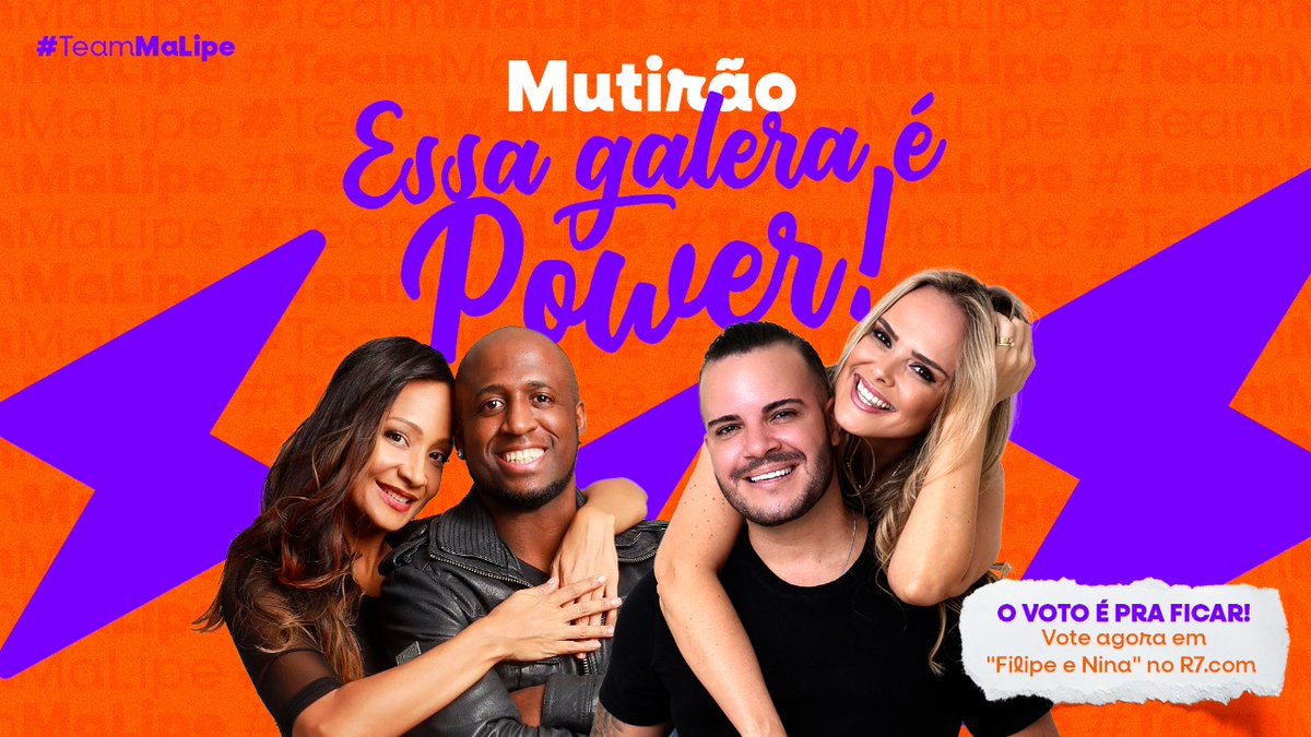 filipeduartefd's tweet photo. 💥 MUTIRÃO ESSA GALERA É POWER INICIADO 💥
⚠ A CADA 10 VOTOS MANDE UM EMOJI AQUI
⏰ ENCERRA ÀS 22H
🎯 O voto é pra FICAR! FOCO TOTAL EM "NINA E FILIPE"
💻 Link para votar: https://t.co/164Wev6grq
#FicaMaLipe #PowerCouple https://t.co/ZtkARDpTPJ
