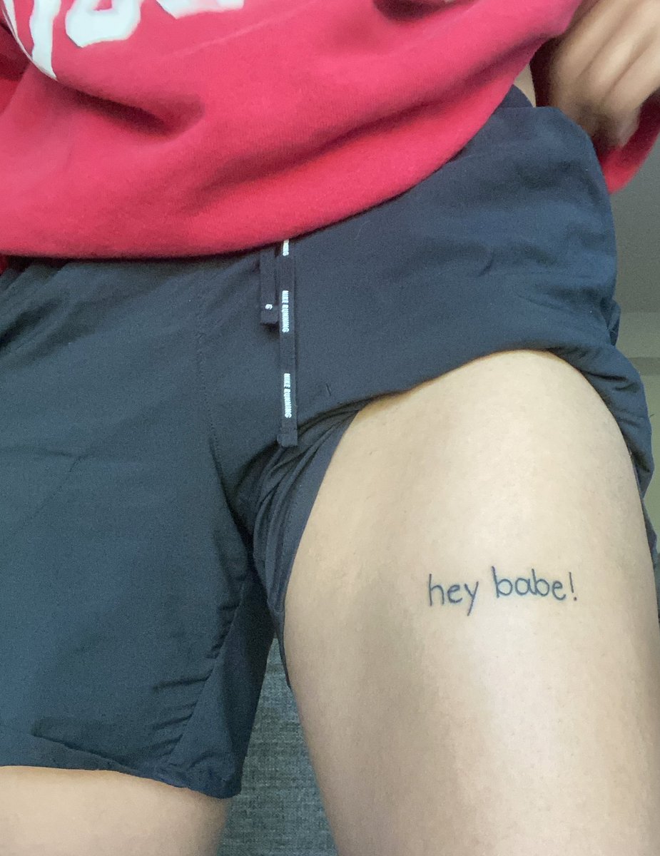 cowboijules's tweet photo. Literally what do I have to do to get @heybabepod @chrisdcomedy @SalVulcano to notice that I have plastered the podcasts name on my body? Fight Kane Tanaka? https://t.co/wJtF6UGt4T