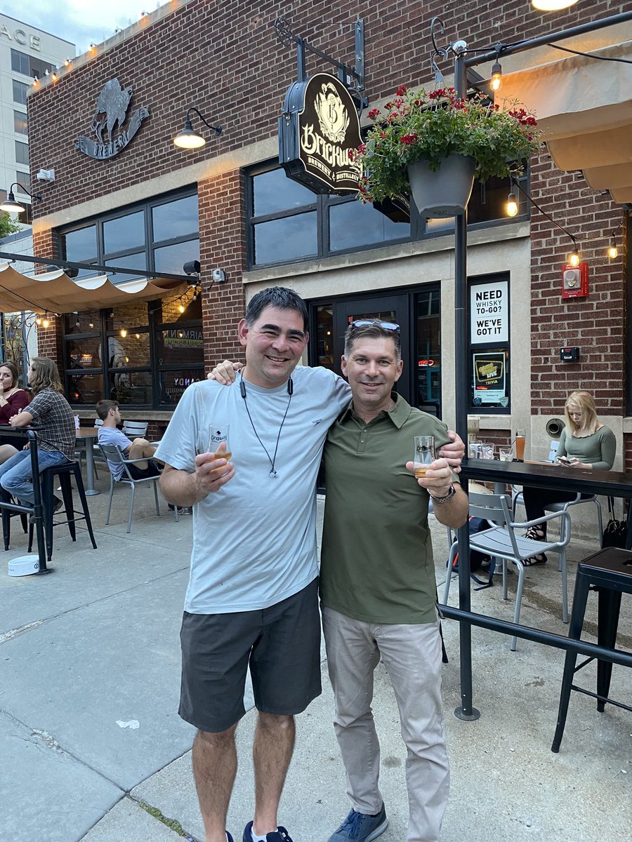DrinkBrickway's tweet photo. Ed, a college buddy, swung by this week. We were in science classes and Microbiology Club (#nerds)over 25 fricking years ago! It's frightening how fast time goes! #Celebrate #commiserate #commemorate #drinkbrickway https://t.co/cUK5JmTdqb