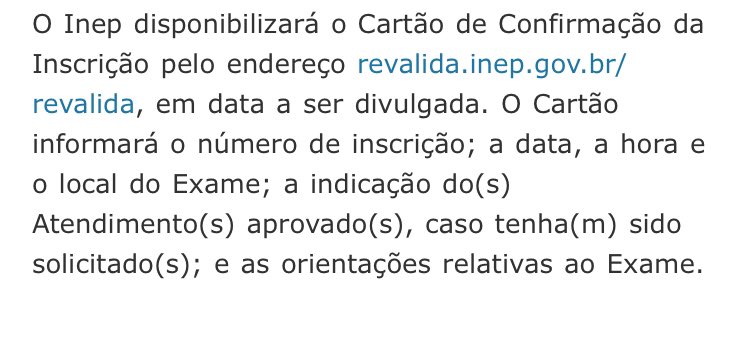 GerleroPaula's tweet photo. @inep_oficial 
Quando será disponibilizado o Cartão de Confirmação da Inscrição da segunda fase da revalida 2020??? Eu já fiz a inscrição e pagamento. O exame vai ser na próxima semana?Onde? Horário? Endereço? https://t.co/6IxaIe7e5s