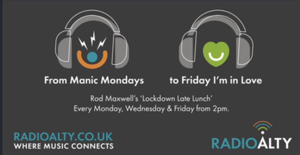 RadioAlty's tweet photo. On Friday’s #lockdownlatelunch Rod has local singer @LiamMcclair as his guest, talking about music and playing a few acoustic tunes. Listen from 2pm online (https://t.co/avmIQb4eiC), the free apps, Alexa and Streema. #localmusic https://t.co/JyZMvOpzRV