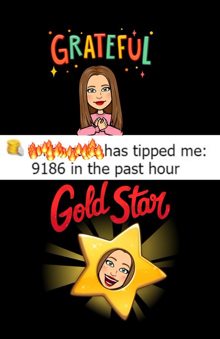 The 🌟 golden star 🌟 of today's show 🥳 🥳🥳Thank you for your great support.  Also, thank you to my tippers