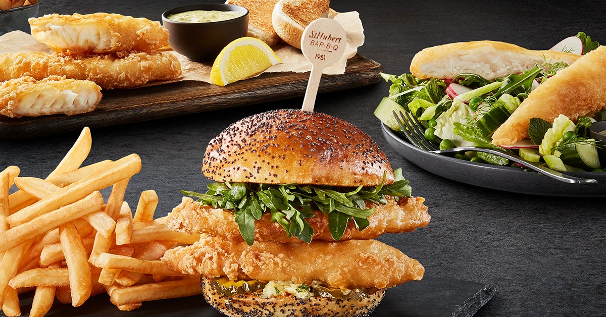Essayez l’un des trois nouveaux plats de Fish &amp; Chips de morue issue de la pêche durable 🐟 Offert pour un temps limité 🌞