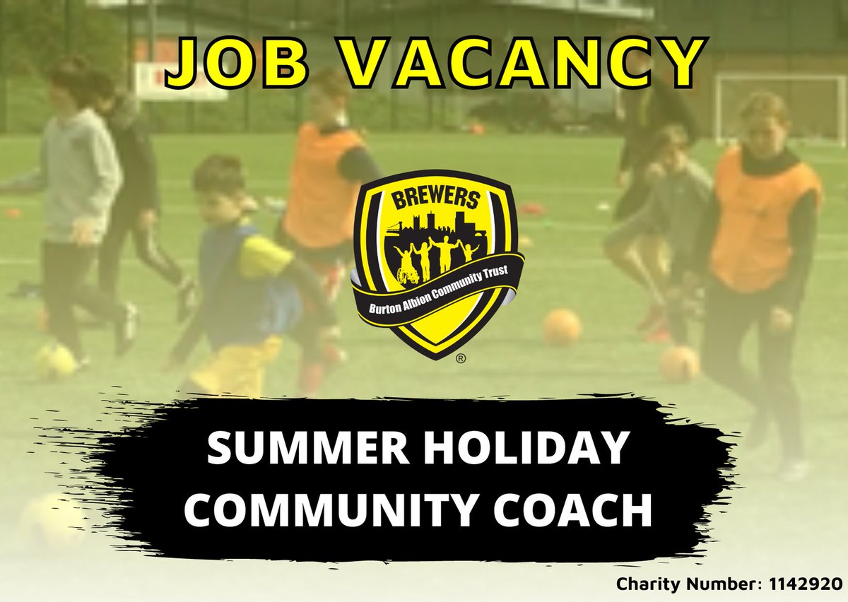 BurtonAlbionCT's tweet photo. ☀📢SUMMER VACANCY

Are you passionate about sport and working with young people?

We are planning a very exciting summer so are recruiting for coaches, teachers, teaching assistants with experience of working with young people to join us

Find out more
👇
https://t.co/HEuU4T8NKf https://t.co/BYOqk64jus