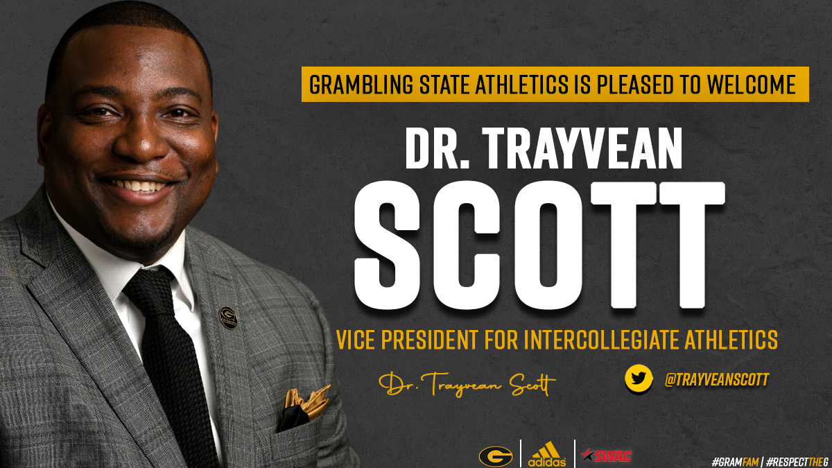 Grambling1901's tweet photo. #GramFam, join us in welcoming Dr. Trayvean Scott as Vice President for Intercollegiate Athletics.
โI will work tirelessly to ensure our student-athletes, alumni and fans remain proud of Grambling State Tiger athletics!โ #BuildingWhatsNext #WelcomeToTheG https://t.co/6lJduUXfwy