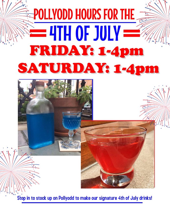 🇺🇸 4th of July hours 🇺🇸 stop in and create amazing cocktails for your holiday weekend 🎆