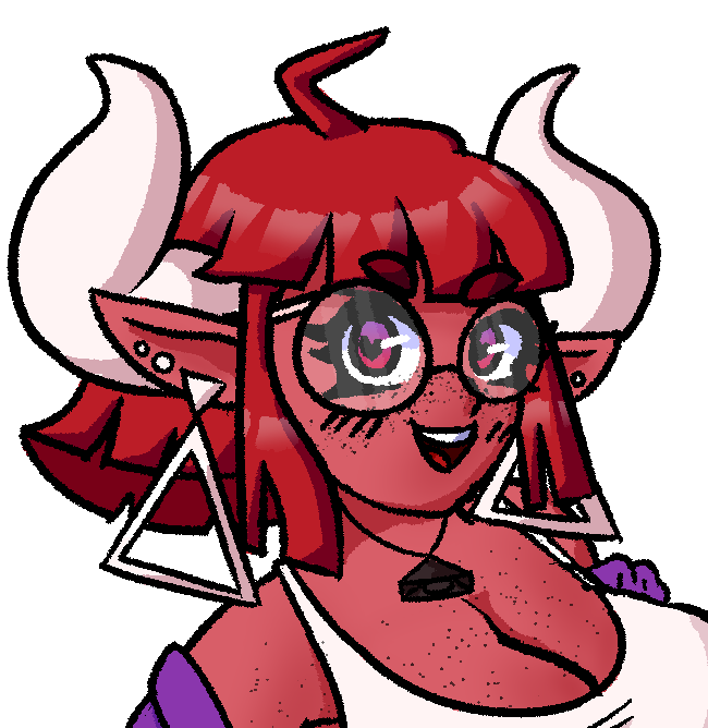 Another drawing I did of my Demon Gal OC!
#art #OC