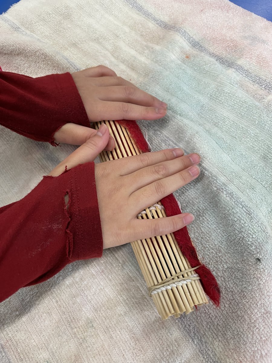 We started to run after school Textile Club for Year 8 this week and it was lovely to meet them in the first session. We did wet felt workshop and rolled a sushi mat to make original felt! Well done All! <a href="/Yr8Ricards/">Yr8Ricards</a> <a href="/RicardsTweets/">Ricards Lodge</a>